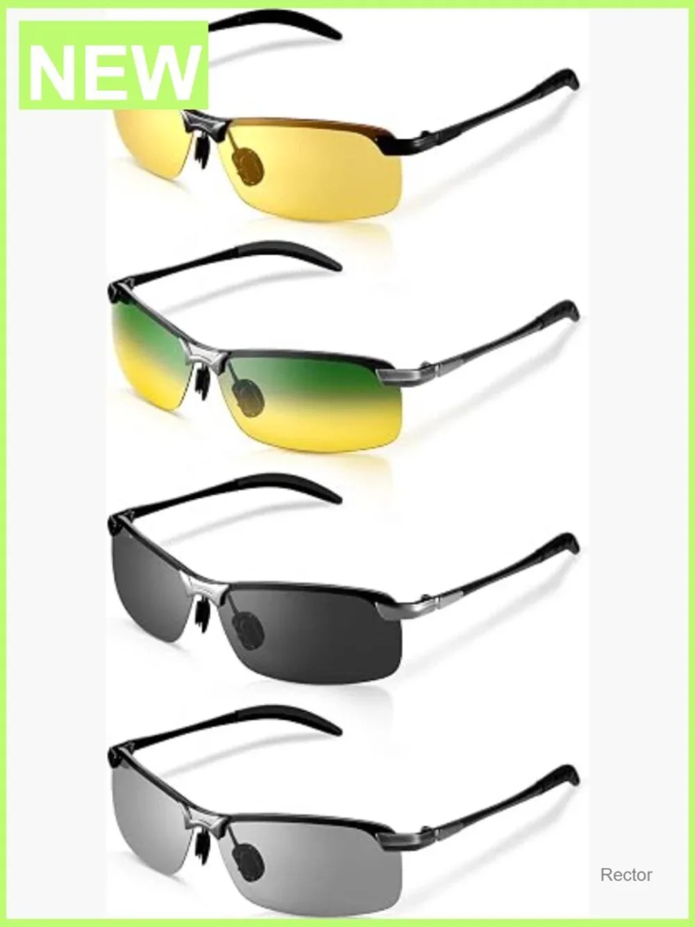 Polarized Night Driving Glasses Men UV Protection Anti Glare Sunglasses